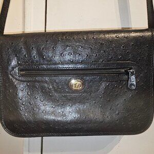 Vintage Victor Hugo Black Leather Crossbody Bag